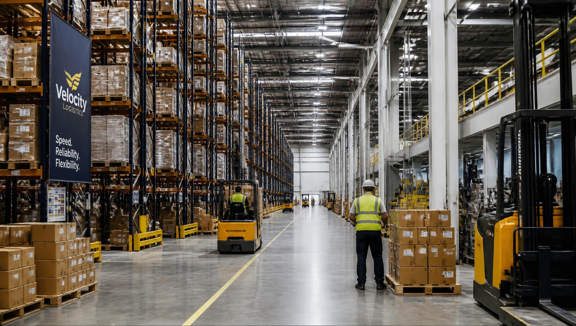 Modern distribution warehouse interior