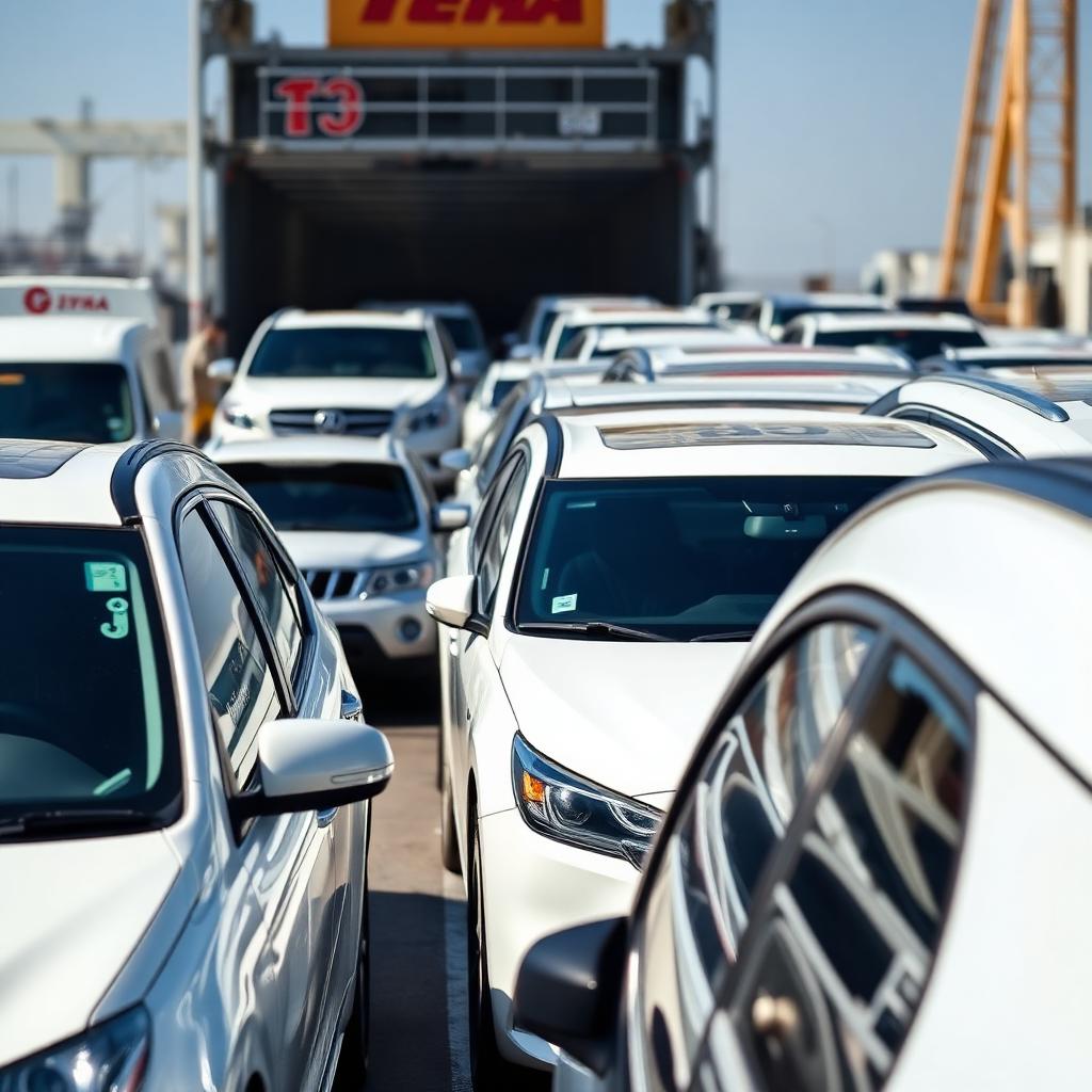 Imported vehicles at Tema Port vehicle terminal